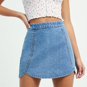 Pacsun Blue Denim Mini Skirt Zipper 23 XS